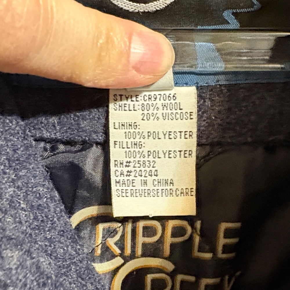 Cripple Creek Melton Men's Dark Blue Wool Vest with Concealed Carry Pocket - Picture 5 of 11